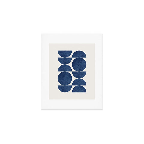 MoonlightPrint Blue navy retro scandinavian mid century Art Print