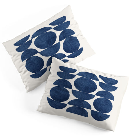 MoonlightPrint Blue navy retro scandinavian mid century Pillow Shams