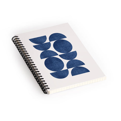 MoonlightPrint Blue navy retro scandinavian mid century Spiral Notebook