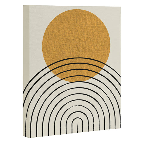 MoonlightPrint Gold Sun rainbow midcentury full Art Canvas