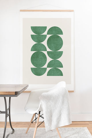 MoonlightPrint Green Retro Scandinavian Art Print And Hanger