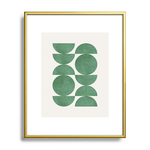 MoonlightPrint Green Retro Scandinavian Metal Framed Art Print