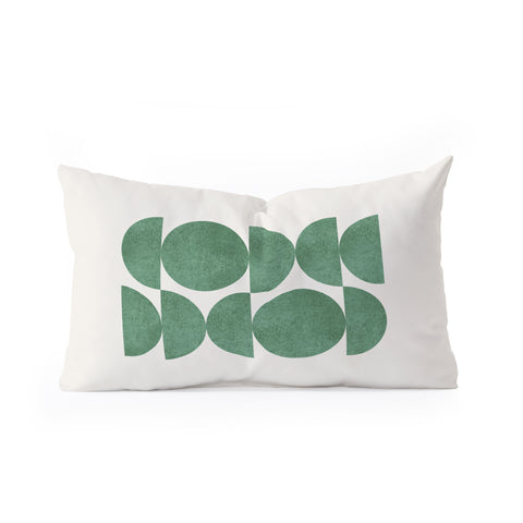 MoonlightPrint Green Retro Scandinavian Oblong Throw Pillow
