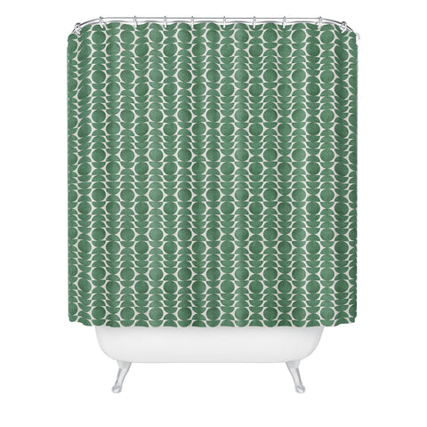 MoonlightPrint Green Retro Scandinavian Shower Curtain