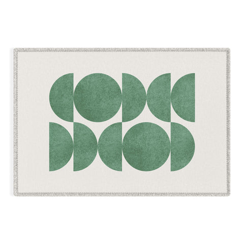 MoonlightPrint Green Retro Scandinavian Outdoor Rug