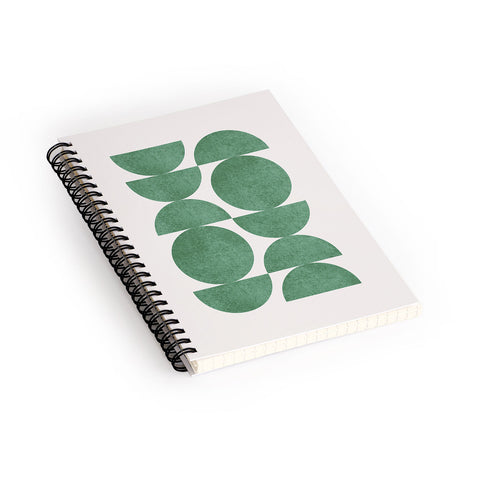 MoonlightPrint Green Retro Scandinavian Spiral Notebook