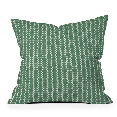 MoonlightPrint Green Retro Scandinavian Throw Pillow