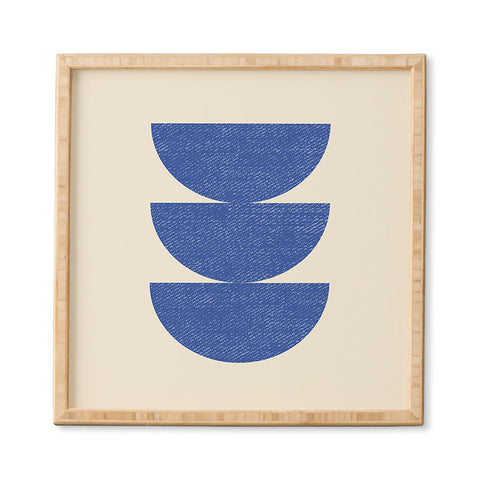 MoonlightPrint Half Circle 3 Blue Framed Wall Art