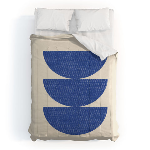 MoonlightPrint Half Circle 3 Blue Comforter