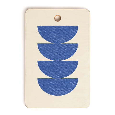 MoonlightPrint Half Circle 3 Blue Cutting Board Rectangle