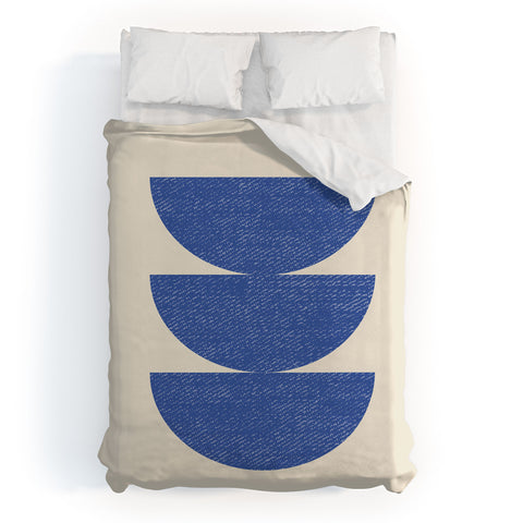 MoonlightPrint Half Circle 3 Blue Duvet Cover