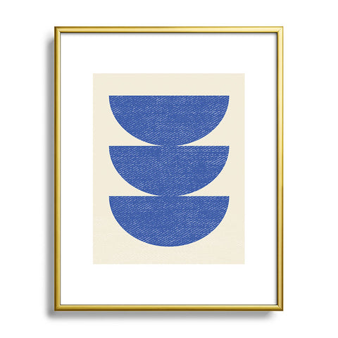 MoonlightPrint Half Circle 3 Blue Metal Framed Art Print