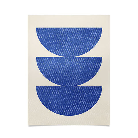 MoonlightPrint Half Circle 3 Blue Poster