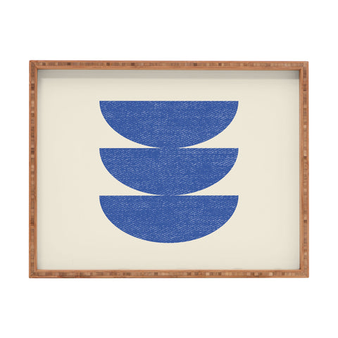 MoonlightPrint Half Circle 3 Blue Rectangular Tray