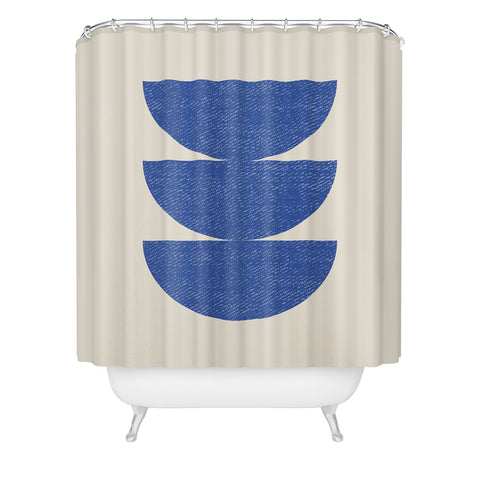 MoonlightPrint Half Circle 3 Blue Shower Curtain