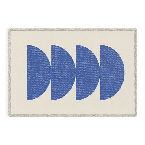 MoonlightPrint Half Circle 3 Blue Outdoor Rug