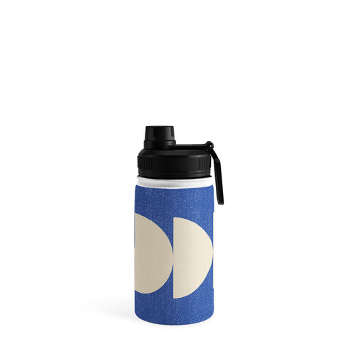 MoonlightPrint Half Circle 3 Blue Texture Water Bottle