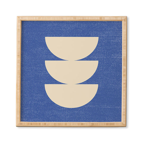 MoonlightPrint Half Circle 3 Blue Texture Framed Wall Art