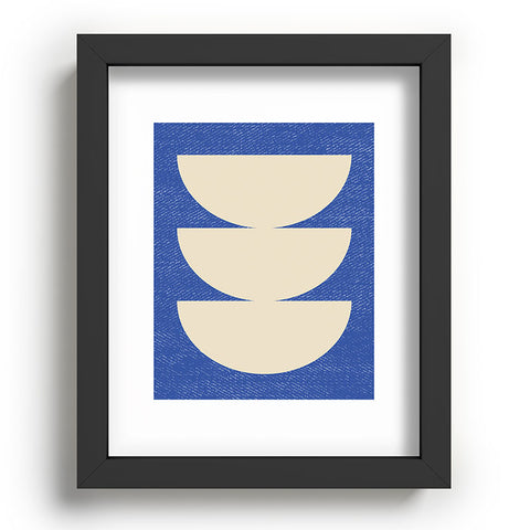 MoonlightPrint Half Circle 3 Blue Texture Recessed Framing Rectangle