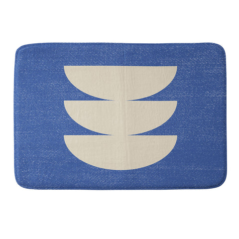 MoonlightPrint Half Circle 3 Blue Texture Memory Foam Bath Mat