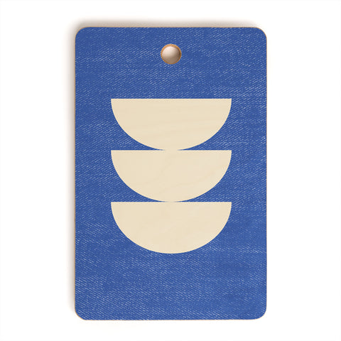 MoonlightPrint Half Circle 3 Blue Texture Cutting Board Rectangle
