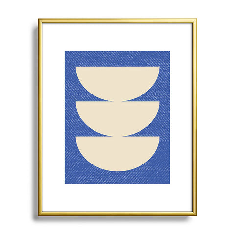 MoonlightPrint Half Circle 3 Blue Texture Metal Framed Art Print