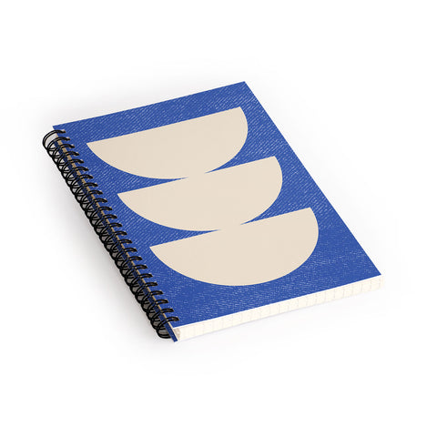 MoonlightPrint Half Circle 3 Blue Texture Spiral Notebook