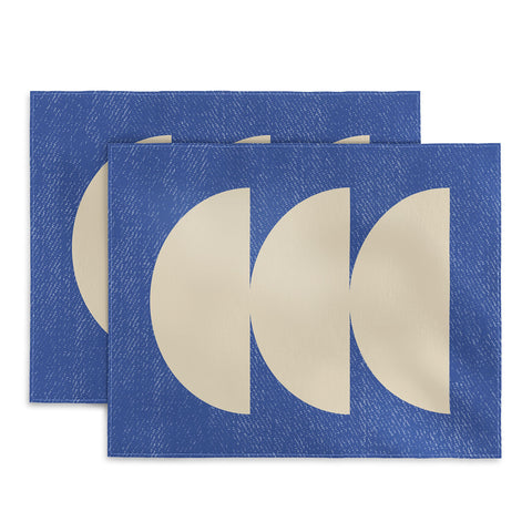 MoonlightPrint Half Circle 3 Blue Texture Placemat