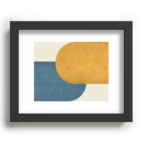 MoonlightPrint Halfmoon Colorblock Gold Blue Recessed Framing Rectangle