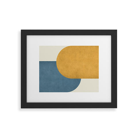 MoonlightPrint Halfmoon Colorblock Gold Blue Framed Art Print