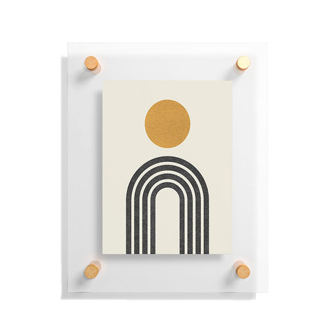MoonlightPrint Mid century modern gold sun Floating Acrylic Print