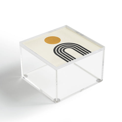 MoonlightPrint Mid century modern gold sun Acrylic Box