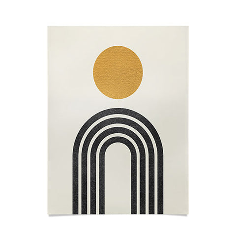 MoonlightPrint Mid century modern gold sun Poster