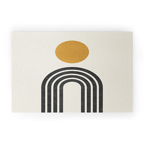 MoonlightPrint Mid century modern gold sun Welcome Mat