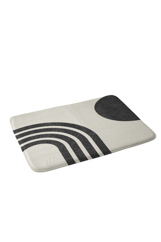 MoonlightPrint Mid century modern Rainbow bk Memory Foam Bath Mat