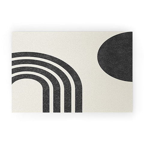 MoonlightPrint Mid century modern Rainbow bk Welcome Mat