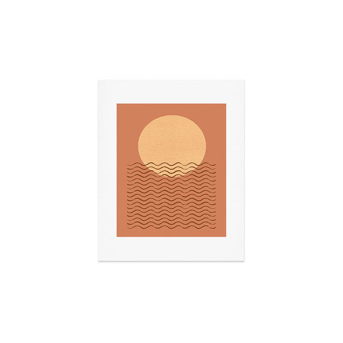 MoonlightPrint Ocean Wave Terracotta Mid Century Art Print