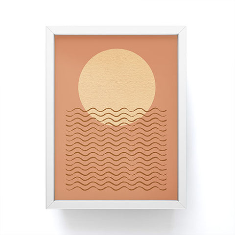 MoonlightPrint Ocean Wave Terracotta Mid Century Framed Mini Art Print
