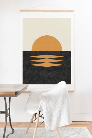 MoonlightPrint Sunset Geometric Midcentury style Art Print And Hanger