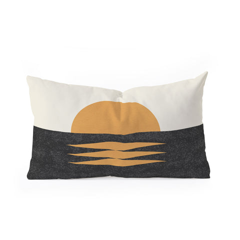 MoonlightPrint Sunset Geometric Midcentury style Oblong Throw Pillow