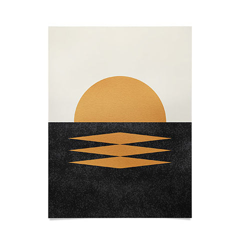 MoonlightPrint Sunset Geometric Midcentury style Poster