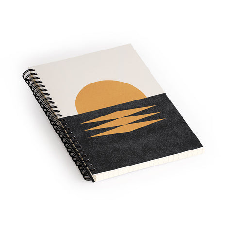 MoonlightPrint Sunset Geometric Midcentury style Spiral Notebook