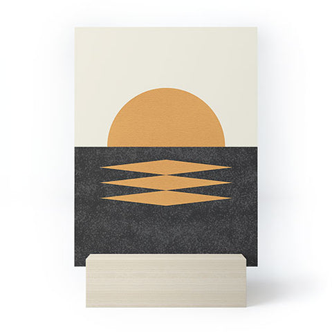 MoonlightPrint Sunset Geometric Midcentury style Mini Art Print