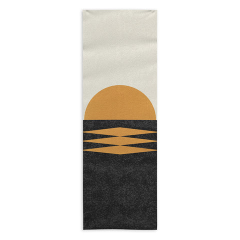 MoonlightPrint Sunset Geometric Midcentury style Yoga Towel