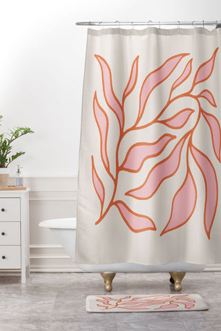 Morgan Elise Sevart sweet pea pink Shower Curtain And Mat