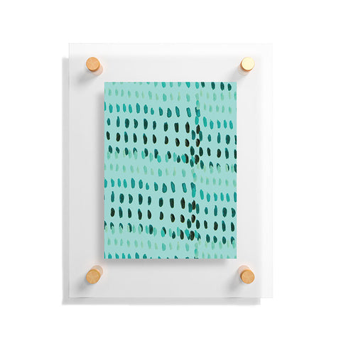 Morgan Kendall aqua dashes Floating Acrylic Print