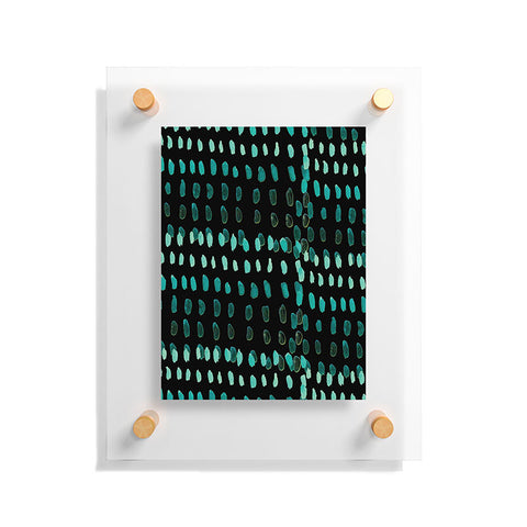 Morgan Kendall aqua dashes black Floating Acrylic Print