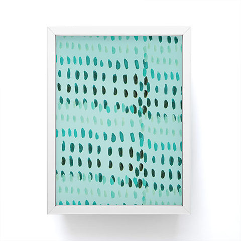Morgan Kendall aqua dashes Framed Mini Art Print