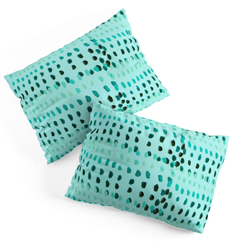 Morgan Kendall aqua dashes Pillow Shams