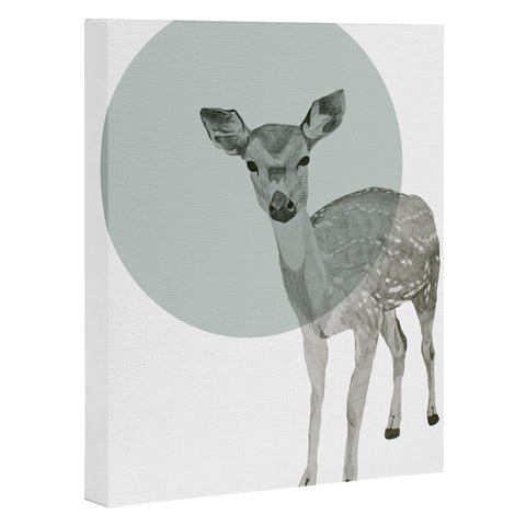 Morgan Kendall aqua deer Art Canvas